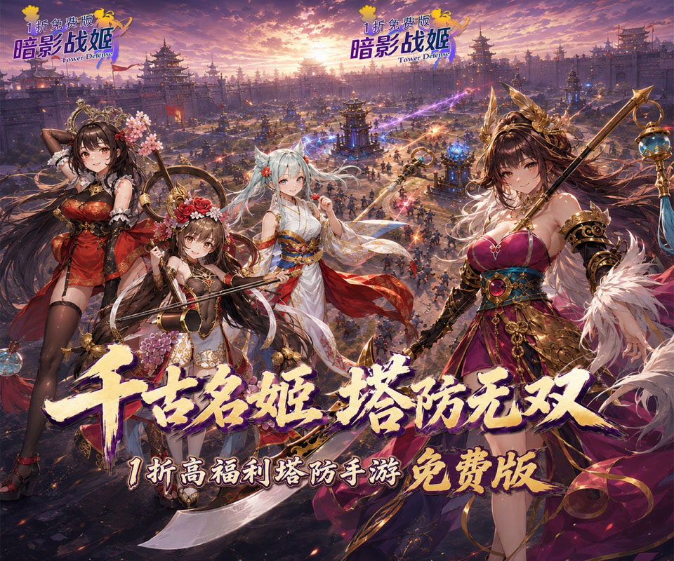 全新塔防三国手游《暗影战姬（1折免费版）》1折免费版震撼来袭！——折扣手游平台推荐